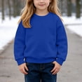 thumbnail image 6 of SELONE Kids Crewneck Sweatshirt Plain Long Sleeve Shirts Fleece Liner Ribbed Cuffs Pullover Comfywear Clothes 1-13Y, 6 of 9