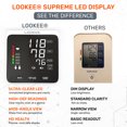 thumbnail image 4 of LOOKEE® A2 Premium Blood Pressure Machine for Home Use | Proudly Canadian | Super Large 6.4” LED Clarity | Upper Arm Large Cuff Automatic Blood Pressure Monitor | Slim Design | 2x60 Memories, 4 of 8