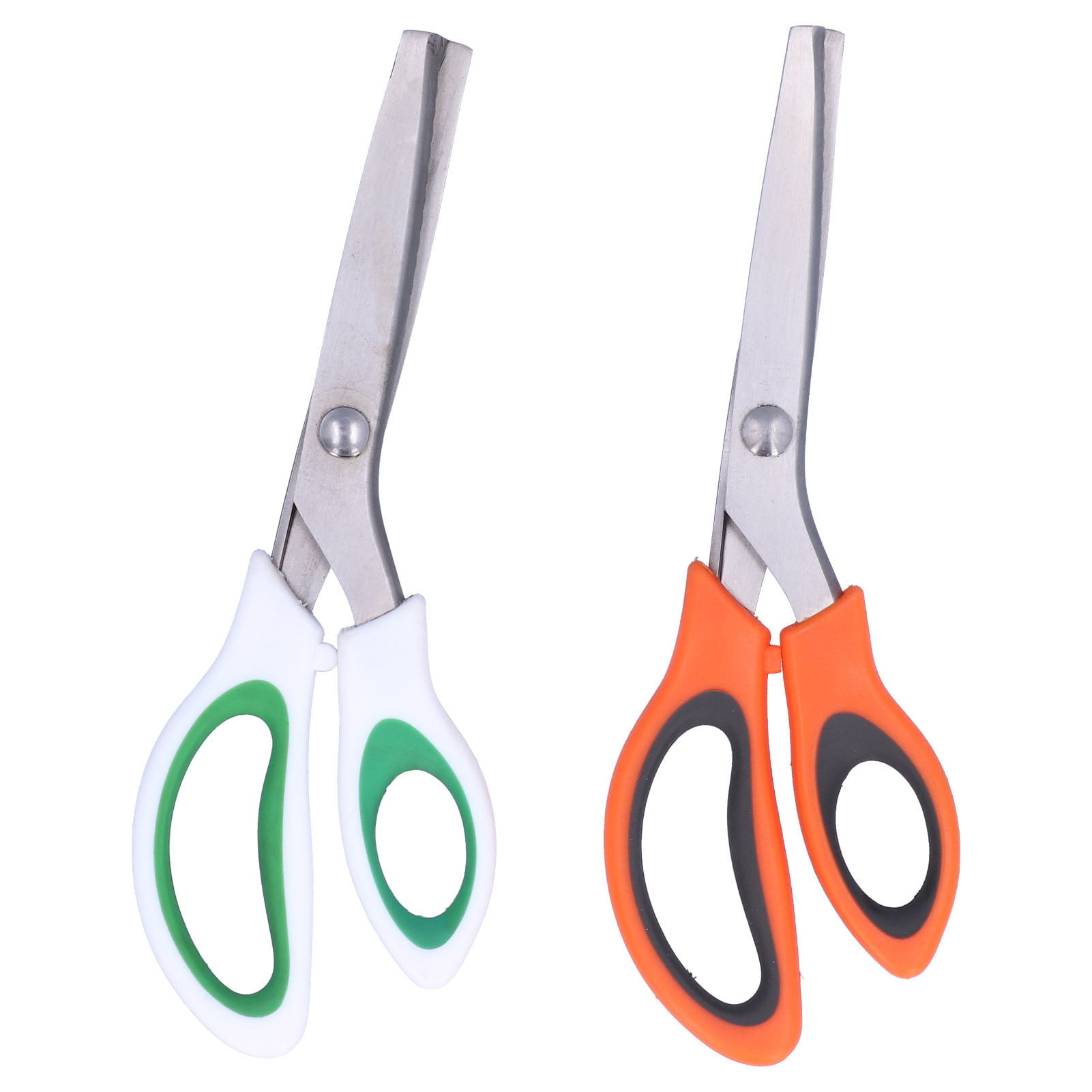 stainless steel 2x Scissors GREEN Great cutting quality ergonomic handles 