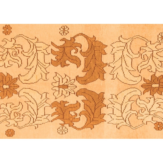 Ahgly Company Indoor Rectangle Abstract Orange Modern Area Rugs, 8' x 10'