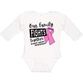 thumbnail image 3 of Inktastic Our Family Fights Together Breast Cancer Awareness Boys or Girls Long Sleeve Baby Bodysuit, 3 of 5