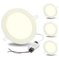 thumbnail image 1 of DELight 4 Pack 5 Inch LED Recessed Light Ultra-thin Ceiling Panel 3000-3500K Warm White Downlight 9W Eqv 75W Brightness ROHS Certified, 1 of 10