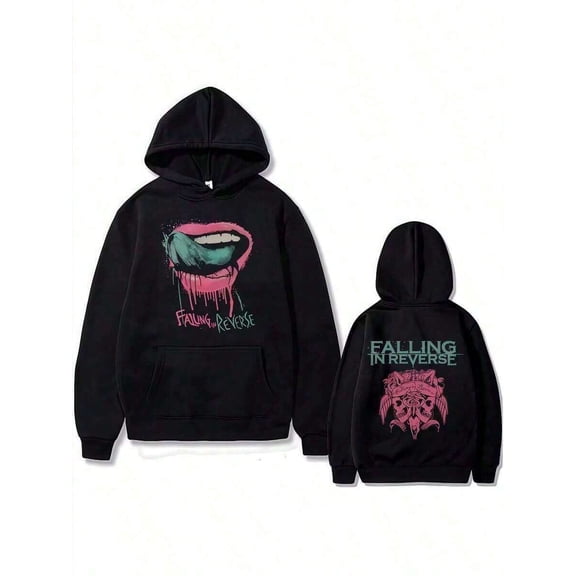 Ropa De Hombre Rock Band Falling In Reverse Double Sided Print Hoodie Men Women Vintage Gothic Punk Hooded Sweatshirt Male Oversized Streetwear  Sudaderas Para Hombre