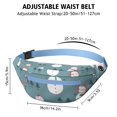 thumbnail image 3 of Fanny Pack Blue Christmas Snowman Pattern Waist Pack Bag,Running Cross Bag,Waterproof Large Fanny Packs for Women Men for Travel Running Hiking Cycling, 3 of 6