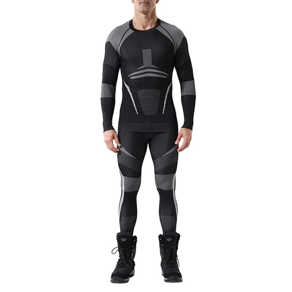 DHFJKG Mens Skiing Base Layer Thermal Undershirt Wear 2 Piece Set Slim Fit Quick-Dry Top Bottoms For Cold Weather Snow Sports Versatile Outfit