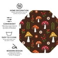 thumbnail image 3 of Yiaed Woodland Mushroom Print Leather Coasters for Drinks - Cup Coasters Coffee Table Kitchen Table Bar, Home & Office Gifts Handmade Drink Coasters-Octagon, 3 of 6