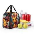 thumbnail image 4 of Yiaed Colorful Flower Chameleon Print Insulated Lunch Bag Reusable Cute Tote Lunch Box, Leakproof Cooler Lunch Bags for Work Office Travel School Picnic, 4 of 5