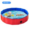 thumbnail image 1 of Bañera portátil para mascotas ZX-DP004, diseño plegable y resistente, ideal para baños cómodos y seguros, disponible en rojo y azul., 1 of 6