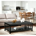 thumbnail image 2 of Mission Style Coffee Table, Black Wood with Lower Storage Shelf, 40 Inch Living Room Table, 2 of 5