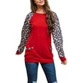 thumbnail image 1 of Blouse Décontractée à Manches Longues Col Rond Ample Imprimé Léopard Grande Taille, 1 of 4