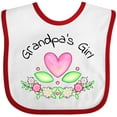 thumbnail image 3 of Inktastic Grandpa's Girl Heart Flowers Girls Baby Bib, 3 of 4