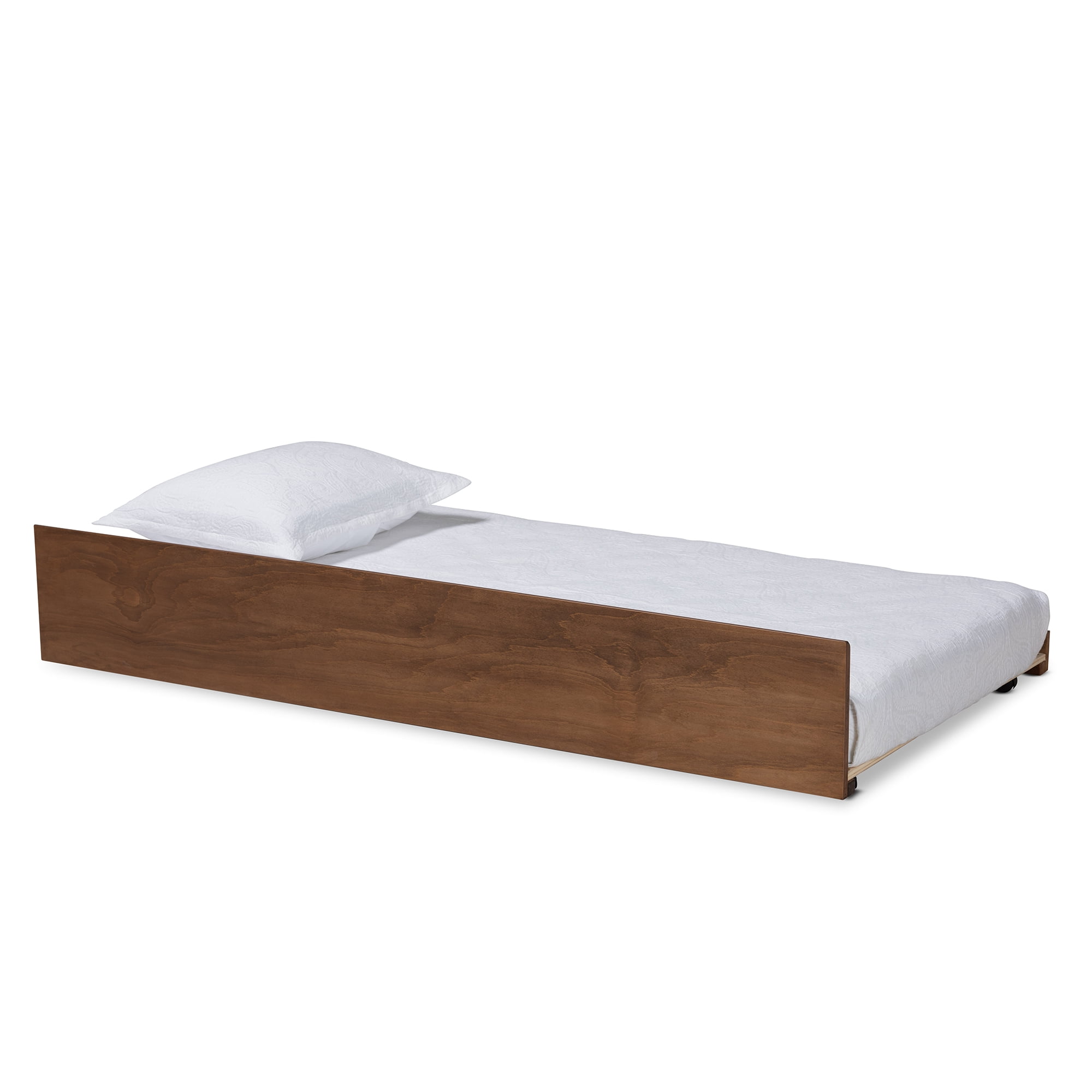 Baxton Studio Midori Trundle Bed, Kids, Twin Size, Walnut Brown