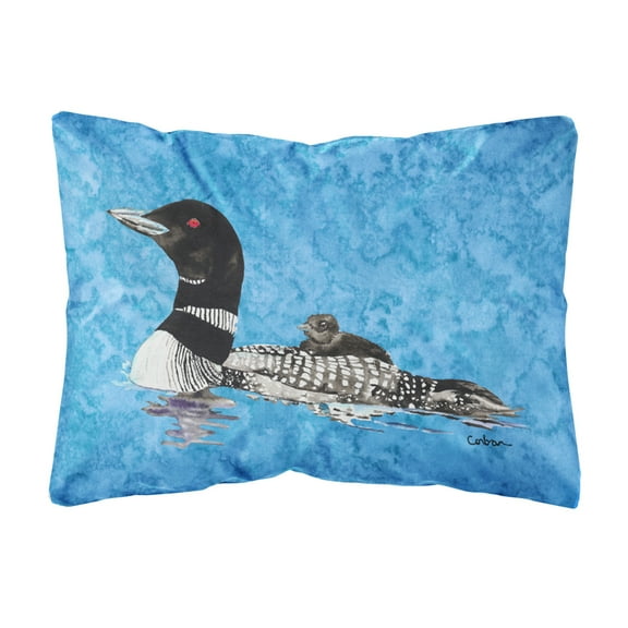 Carolines Treasures 8718PW1216 Momma and Baby Loon Canvas Fabric Decorative Pillow, 12H x16W, multicolor
