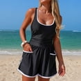 thumbnail image 7 of Oplxuo Women's One Piece Romper Swimsuits Color Block Sporty Slimming Full Coverage Bathing Suit with Built in Bra & Pockets, 7 of 7