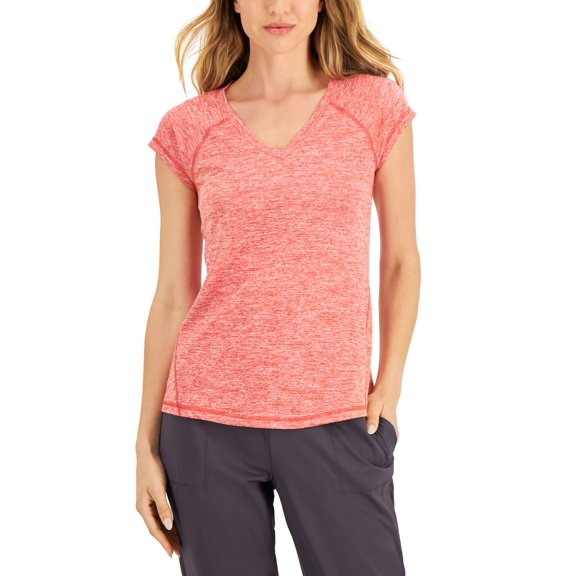 ID Ideology Plus Size Rapidry V Neck Performance T-Shirt Licorice Red 1X