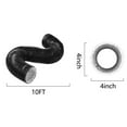 thumbnail image 2 of Dryer Vent Hose, 4" Insulated Flexible Duct 10FT with 2 Duct Clamps Heavy-Duty Four-Layer Protection for Heating Cooling Ventilation and Exhaust Black, 2 of 8