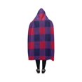 thumbnail image 3 of ASHLEIGH Hooded Blanket Purple Red Buffalo Check Lumberjack Pilling Polar Fleece Hooded Throw Wrap 40x50 inch, 3 of 3