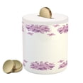 thumbnail image 1 of Floral Piggy Bank, Graphic Lilac Flower Blossoms on White Background Spring Nature Illustration, Ceramic Coin Bank Money Box for Cash Saving, 3.6" X 3.2", Lilac and White, by Ambesonne, 1 of 4