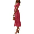 thumbnail image 2 of Gvmfive Women Boho Floral Print Casual Summer Party Midi Dress, 2 of 3
