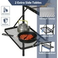 thumbnail image 4 of 36x24 Folding Grill Table for Outside with 2 Side Tables, Lightweight Portable Metal Aluminum Outdoor Grill Table with Adjustable Height Legs, Great for Camping Picnic Cooking BBQ, Black 3ft, 4 of 18