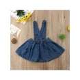 thumbnail image 5 of Jxzom Kids Toddler Baby Girl Suspender Denim Skirt 6M 12M 2T 3T 4T 5T Solid Color Waist Elastic Band Fashion Wild Skirt, 5 of 7