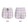 thumbnail image 5 of Picia Floral Purple Buffalo Plaid Pattern Women's 2 in 1 Athletic Running Shorts High Waisted Workout Casual Gym Sweat Shorts with Comfy Liner Zipper Pockets-XX-Large, 5 of 9