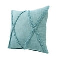 thumbnail image 4 of Ox Bay Sara 20" x 20" Canal Blue Shag Diamond Cotton Adult Decorative Throw Pillow Cover, 4 of 9