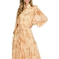 thumbnail image 5 of Flying Tomato Women's Collar Neckline, Long Sleeve Floral Maxi Dress (Peach, X-Small), 5 of 5
