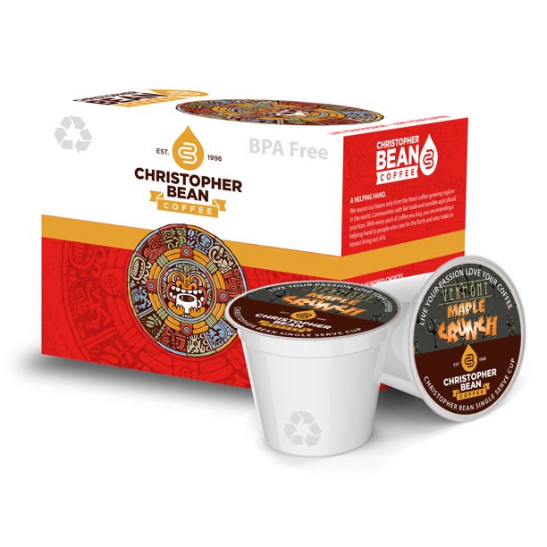 Vermont Maple Crunch Single Cup Coffee, (Decaf) Christopher Bean Coffee