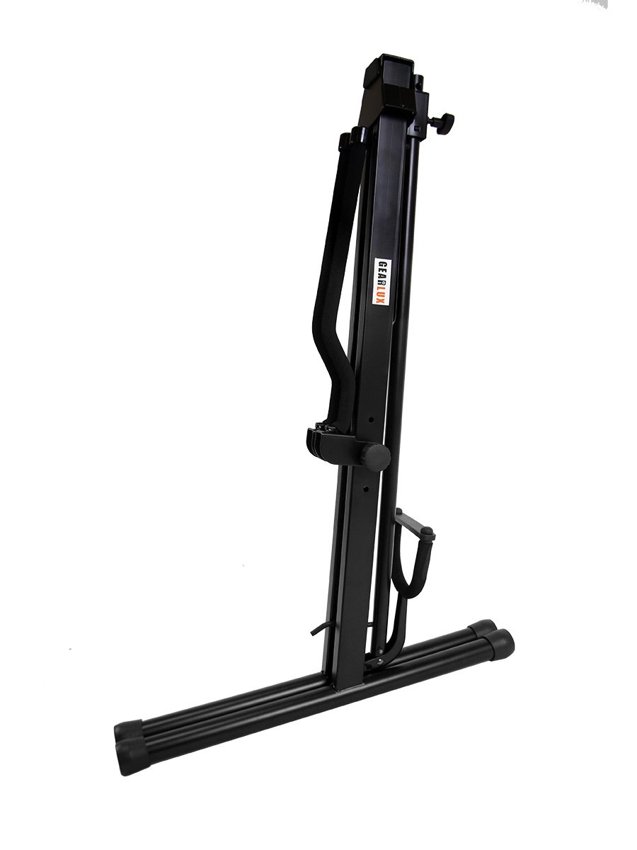 Gearlux Adjustable Cello Stand with Hook for Bow, 46-Inch Maximum Height, Collapsible for Easy Storage, Suitable for 1/2, 3/4, 7/8, 4/4 Scale