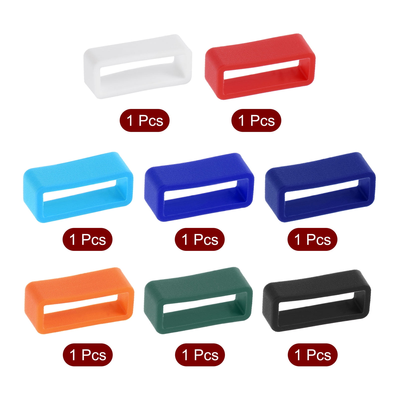 Unique Bargains 16mm Silicone Watch Band Strap Loops Replacement Fastener 20mm
