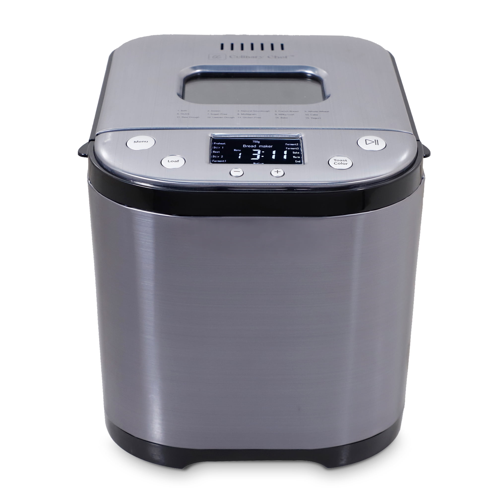 CULINARY CHEF Electric Stainless Steel Bread Making Machine - Black