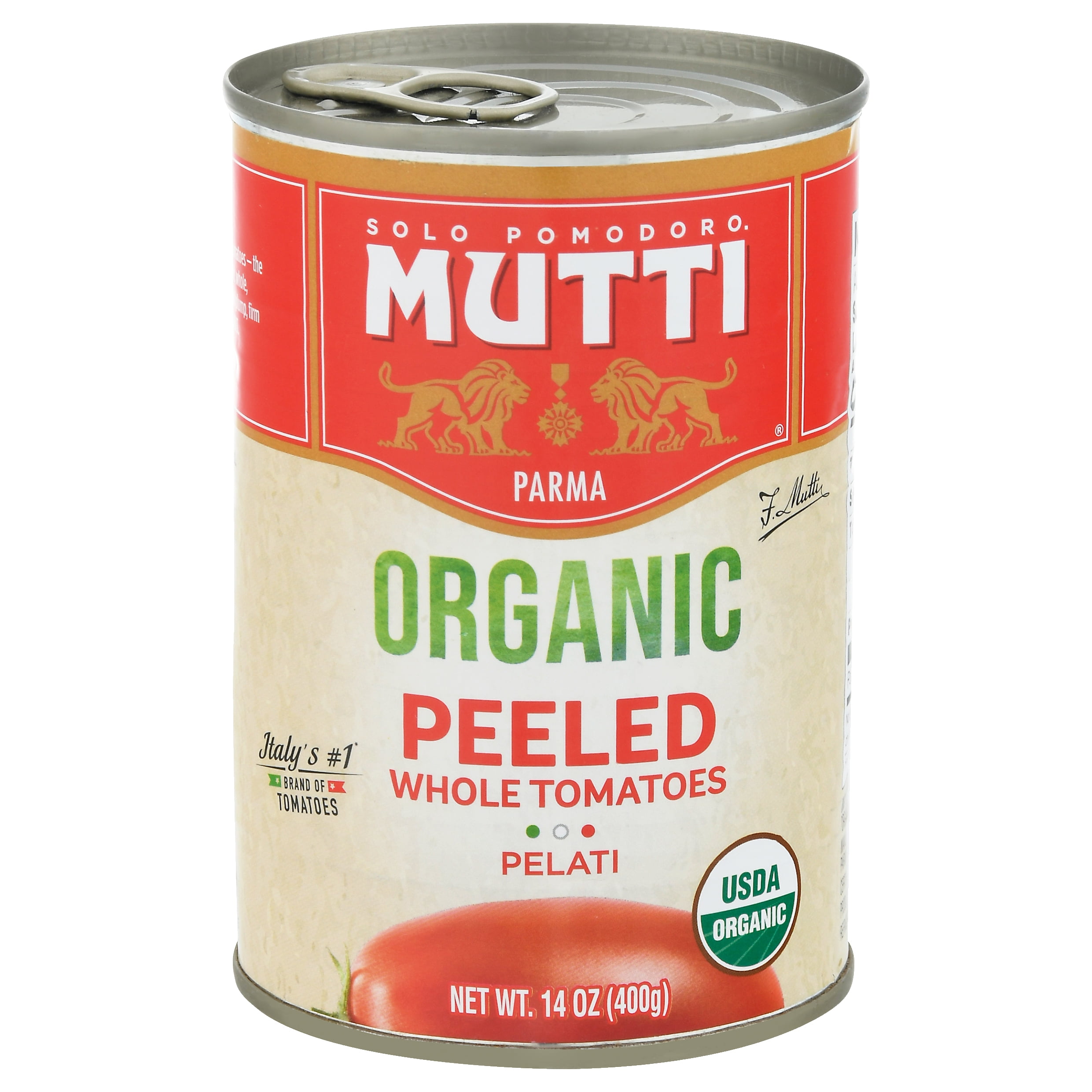 Mutti® Organic Whole Peeled Tomatoes (Pelati) 14oz, Can