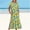 Yellow#2, variant on Viikei Women's Summer Floral Short Sleeve Dress,Women's Printing Casual Short Sleeve Crewneck Dress Flowy Tiered Maxi Beach Dress with Pockets Blue S