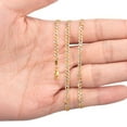 thumbnail image 4 of 14K Yellow Gold 3MM Solid Cuban Curb Link Two-Tone Pave Chain Necklaces, Real 14K Gold, Next Level Jewelry, 4 of 5