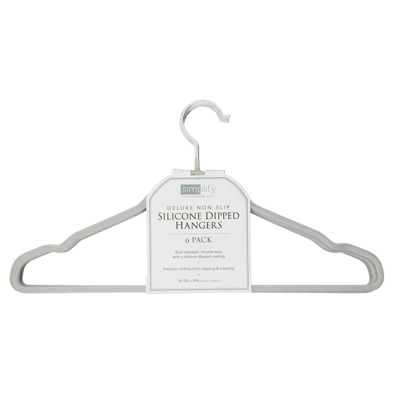 Simplify 6 Pack Extra Wide Plastic, Fabric, Metal Clothing Hanger