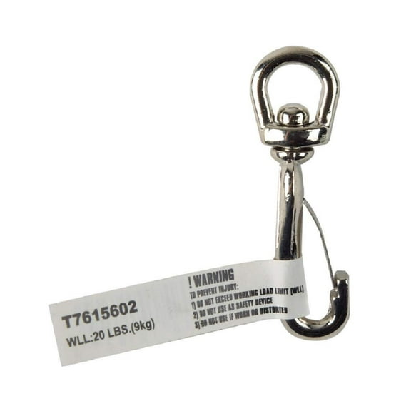 Campbell Chain & Fittings T7615602 Round Eye Spring Snap, Swiveling, 1/4", Tagged Pack of 10