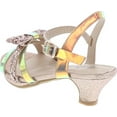 thumbnail image 5 of Link Smart-79K Girl's Glitter Bow Strap Buckle Platform Wrapped Heel Sandals, 5 of 7