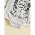 thumbnail image 6 of Newborn Baby Girls Boys Sweatshirts Rompers Halloween Clothes Skeleton Pumpkin Letter Print Long Sleeve Toddler Fall Bodysuits, 6 of 7