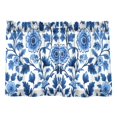 thumbnail image 7 of Yayeee Kitchen Curtains Tier Pair Light Filtering 27"x36" Rod Pocket Short Cafe Window Panel, Blue Floral Pattern, 7 of 7