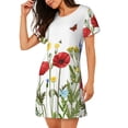 thumbnail image 2 of Hirioo Wild Herbs for Women’s Nightdress Comfortable Short Sleeve Nightwear Casual Sleep Dress, 2 of 6
