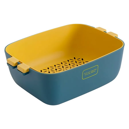 

HIBRO Basket Double-Layer Household Washing And Vegetables Hollow Storage