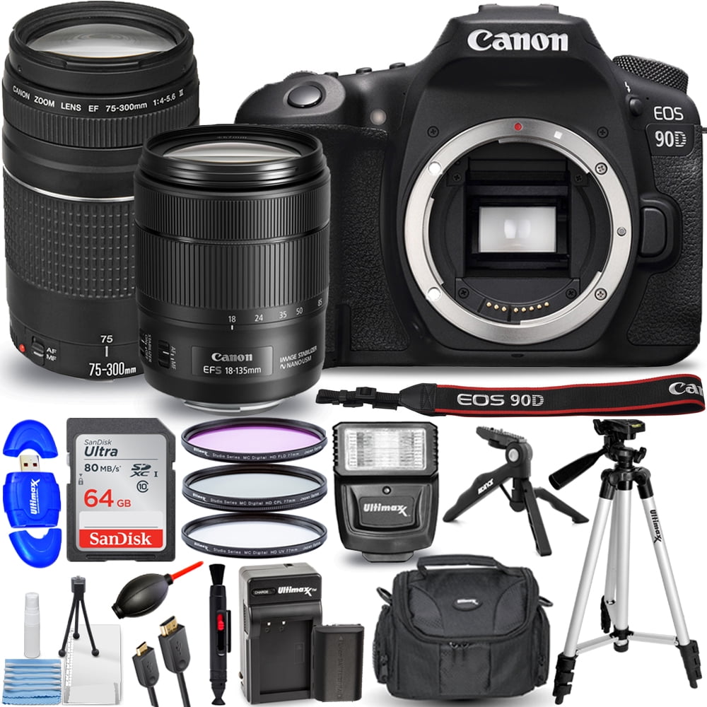 Canon EOS 90D DSLR Camera + 18-55mm STM Lens + 30 Piece Accessory 