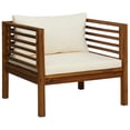 thumbnail image 6 of vidaXL 7 Piece Patio Lounge Set with Cream Cushion Solid Acacia Wood, 6 of 12