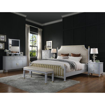 Classic Beige & Gray California King Set by Acme House Marchese 28884CK-7pcs