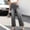 Gray, variant on Women’s Elastic Waist Jeans, Straight Wide Leg Fashiondenim Pants, Fall Mid Waist Comfy Long Pants with Pockets