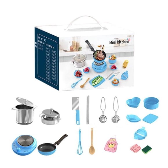 SharkTRUE Kid Cooking Sets, Real Mini Kitchen Food Making Kit for Beginner Children Ages 8-12, Junior Safe Mon-tessori Cooking Tools with Dishes Set, Educational Toy for Boys and Girls Pink