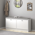 thumbnail image 7 of Yoneston Shoe Rack Bench with Cushion, Shoe Cabinet Storage Bench for Entrance, Hallway, Living Room, Bedroom,White, 7 of 7