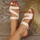 thumbnail image 5 of Zapatos Negros de las Mujeres Versátiles de Moda Casual Color Sólido Pie Redondo Más Tamaño Primavera/Verano Estilo Moderno Cómodo Pie Abierto Sandalias Planas, 5 of 9