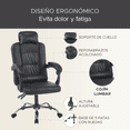 thumbnail image 2 of Silla de oficina vinipiel sin reposapies negro 6.49 pulg X Pross XP-SODVBK, 2 of 7